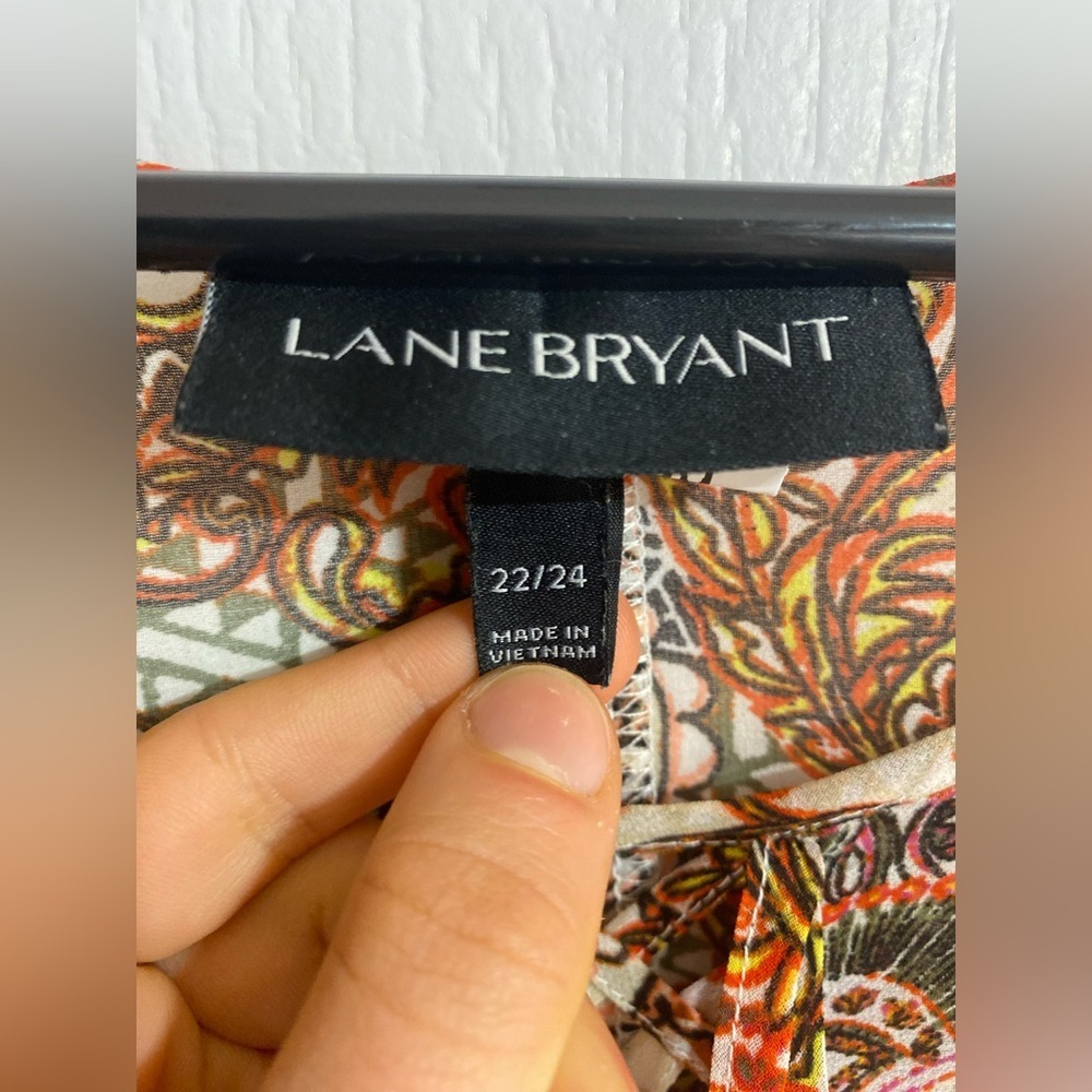 Lane Bryant Paisley Boho Coastal Lightweight Blouse Size 22/24 - Picture 9 of 10